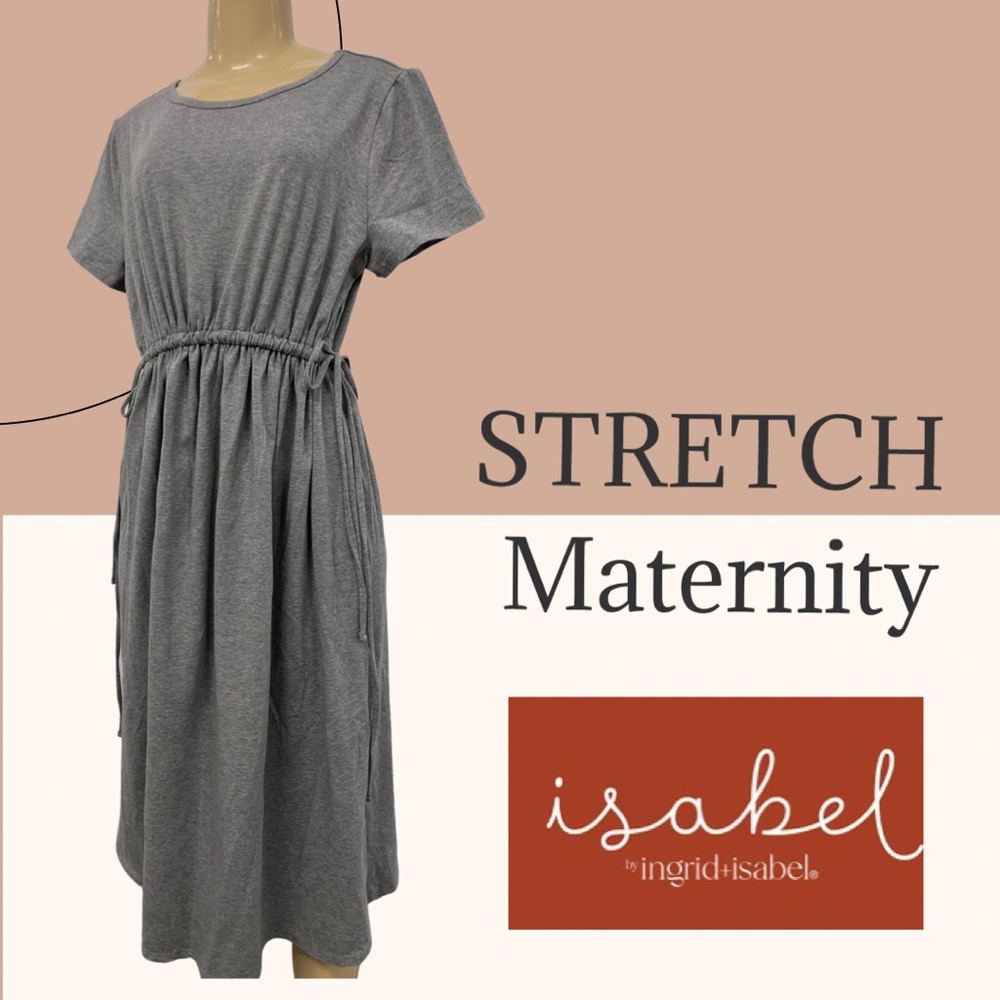 NWOT Maternity Size Large Short Sleeve Expandable Tie Waist